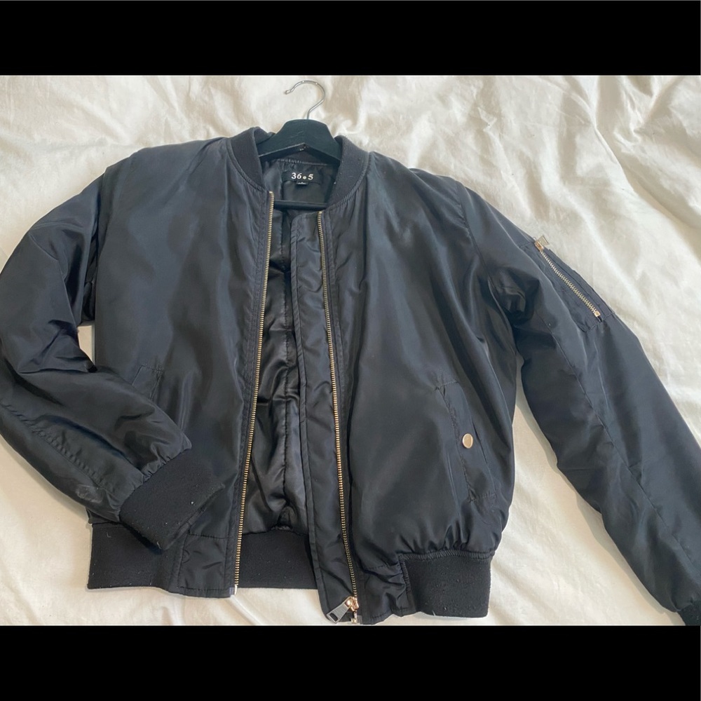 Black bomber jacket